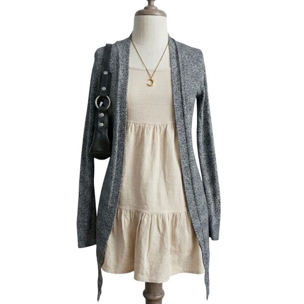 Heather Gray Open front cardigan winter fall xsmall acadamia